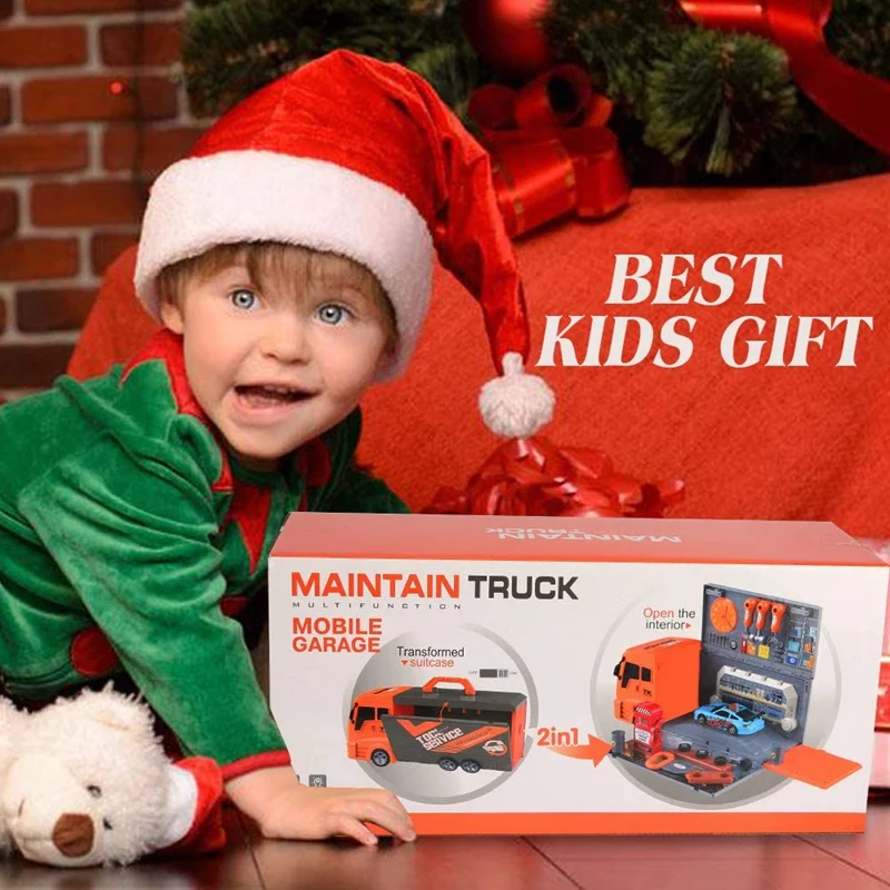 

Food Truck for Kids 2 in 1 Food Toy Kitchen Truck with Cooking Food Lights & Sounds 33 PCS Toy Kitchen Set for Girls