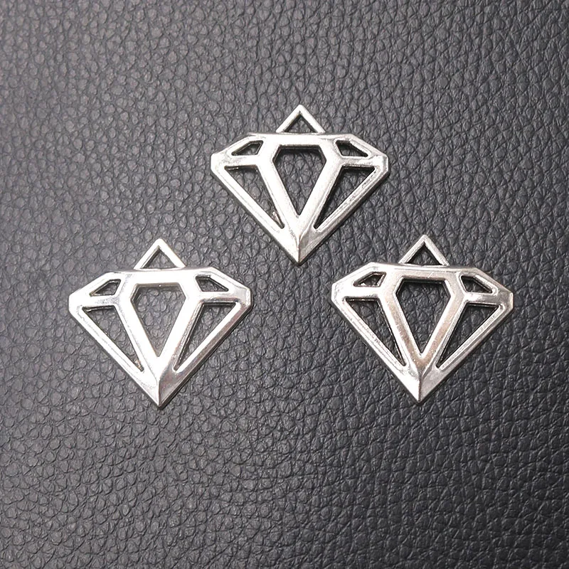 

8pcs/lot Silver Plated Rhinestone Logo Charm Metal Pendants Necklaces Bracelets DIY Charms for Jewelry Making Accessories P423