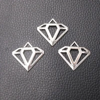 8pcslot silver plated rhinestone logo charm metal pendants necklaces bracelets diy charms for jewelry making accessories p423