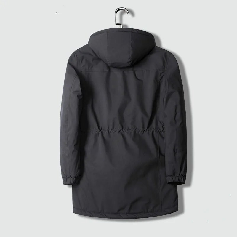 

Men's Winter Jacket Hooded Large Size 8XL Warm Coat Mid Long Windbreaker Male Autumn Thick Down Cotton-Padd Thermal Parka Men
