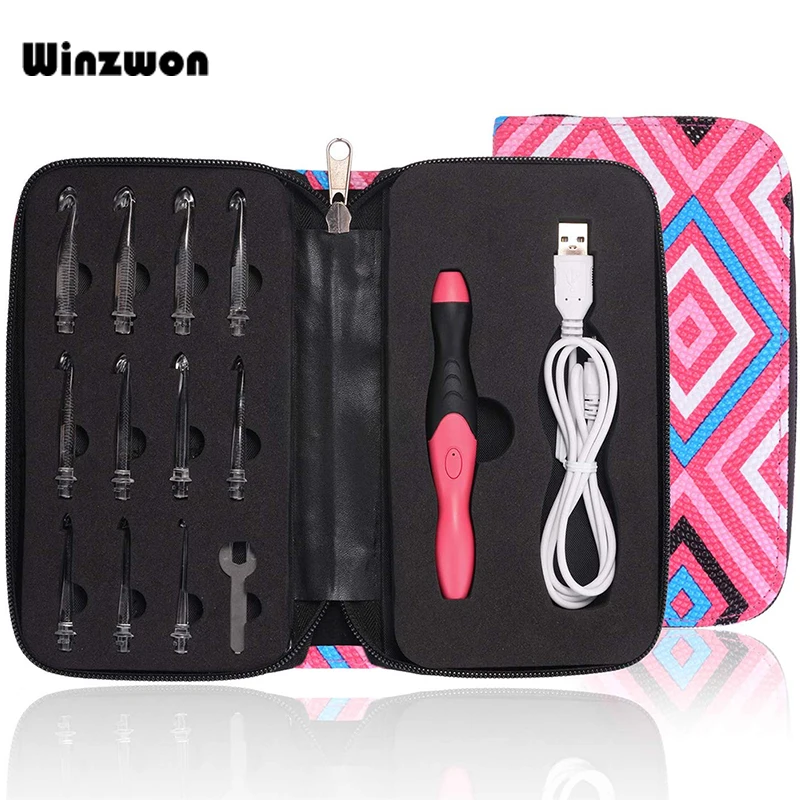 Набор крючков для вязания 11 в 1 перезаряжаемые эргономичные крючки Светодиодный