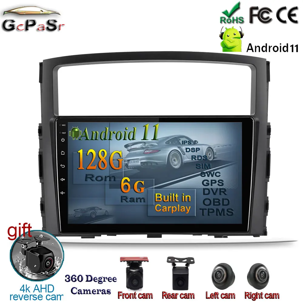 Авторадио с сенсорным экраном Android 11 автомобильный радиоплеер для Mitsubishi Pajero 2006 2014