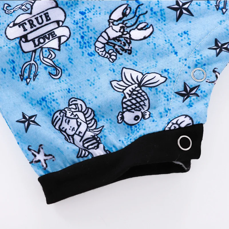 2018 Детский комбинезон для маленьких девочек с принтом Русалочки без рукавов