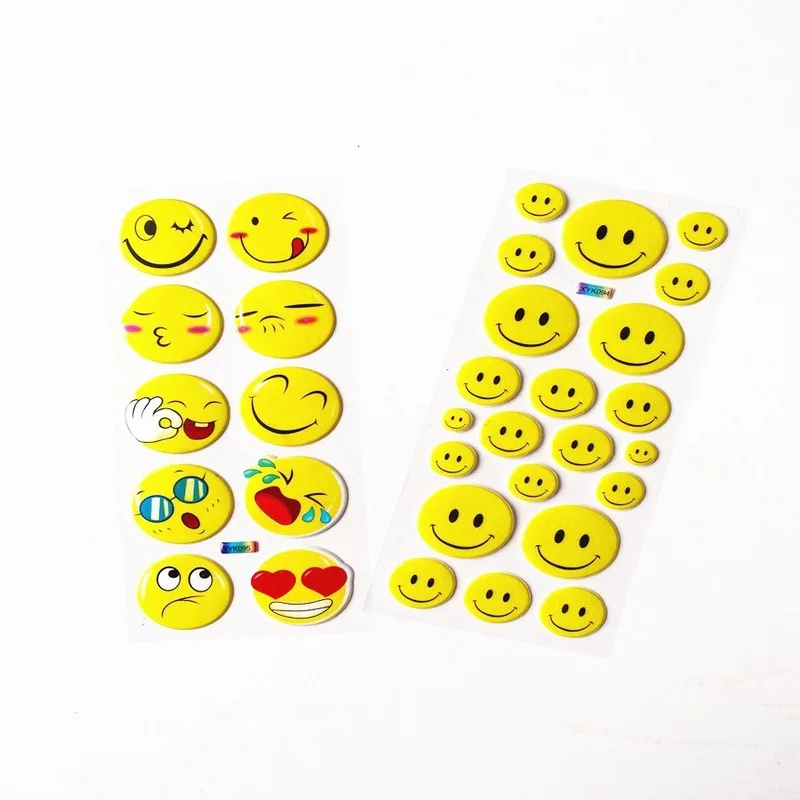 

10pcs Smiley Face Stereo Sticker Cartoon Children's Puzzle Early Education Can Repeat Stickers Cute Smiley Face Bubble Sticker