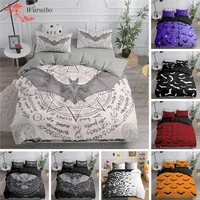 halloween flying vampire bedding set bats duvet cover witchcraft magic comforter cover single double bed king 220%c3%97240 bedclothes