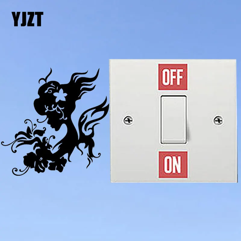 YJZT Для женщин завитки Дизайн Винил светильник переключатель Стикеры декор дома