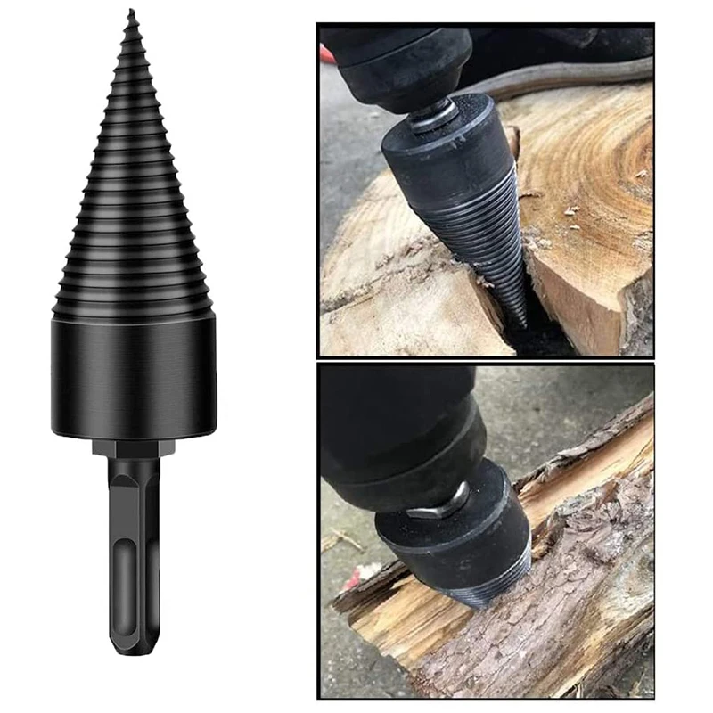 

HOT-Wood Splitter Drill Bit Firewood Drill Bit Wood Splitter Removable Log Splitter Drill Bit Firewood Kindling Splitter