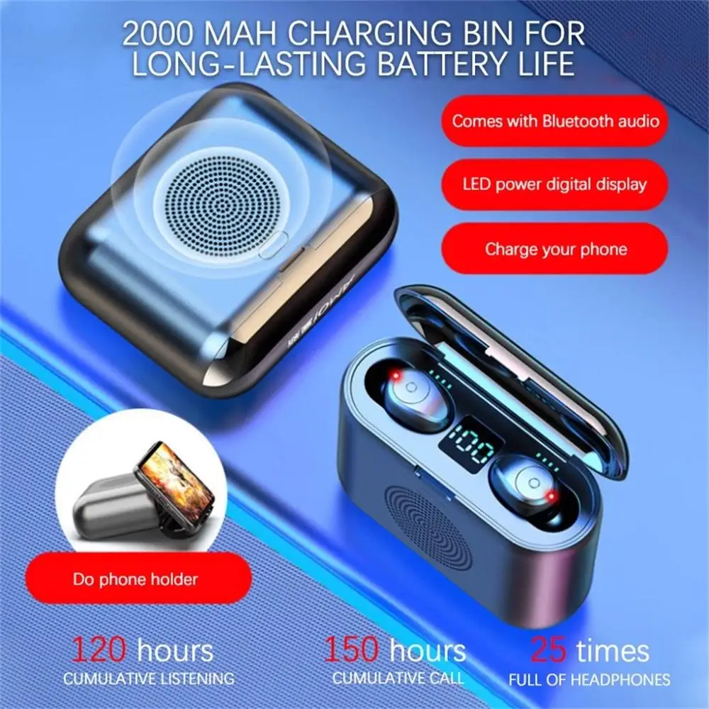 TWS беспроводные Bluetooth наушники и динамик 4 в 1 HD стерео с сенсорным управлением