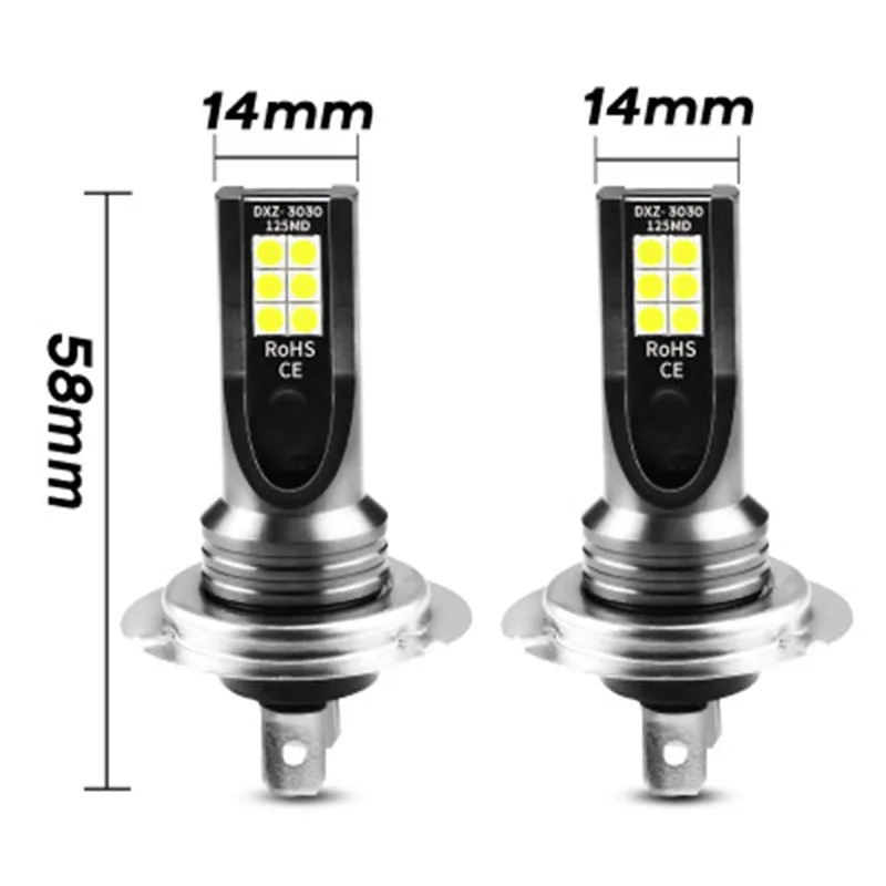 DDAI led противотуманная фара белый супер яркий светильник 60 Вт H7 3030 12 DC12-24V