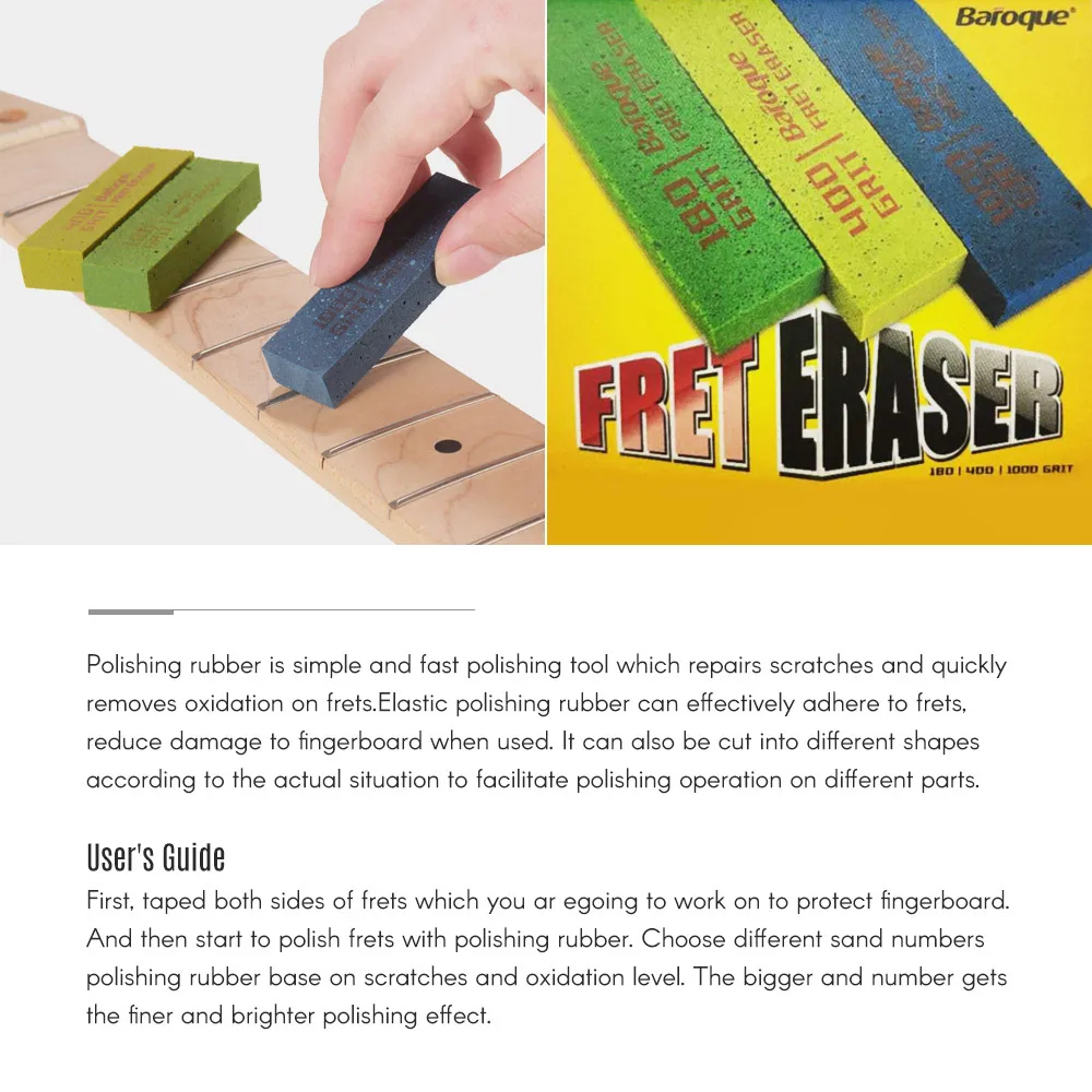 Ластики для гитары ластики абразивная резина Лада проволока 180 грит 400 Грит 1000