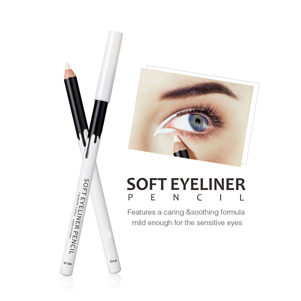 

White Eyeliner Pencil Smooth Waterproof Cosmetic Beauty Tool Long Lasting Makeup Eyeliner Professional Eyeshadow Highlighter
