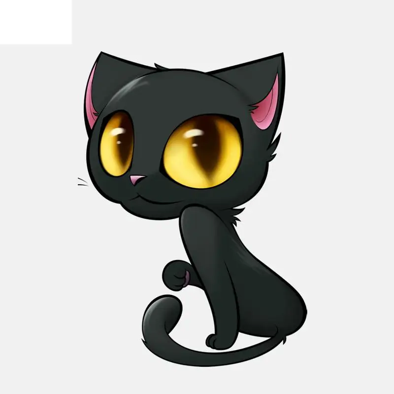 

Small Town 12.3CM*16.9CM Car Sticker Personality Big Eyes Witch Cat PVC Decal 11-00969