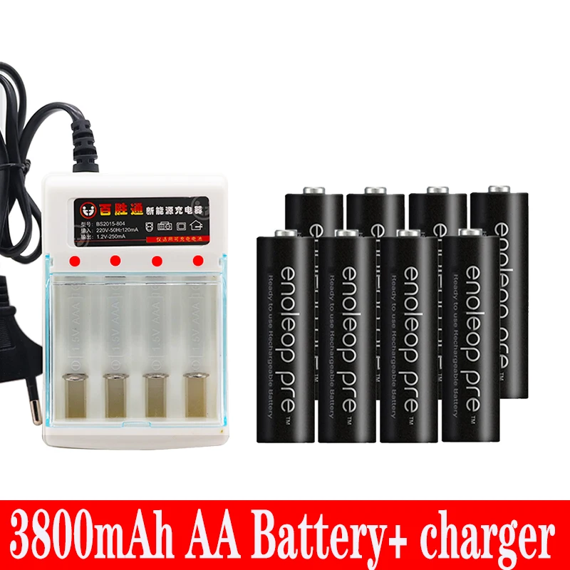Figh качество 1 2 V 3800mAh NI MH AA предварительно Заряженная аккумуляторная батарея aa для
