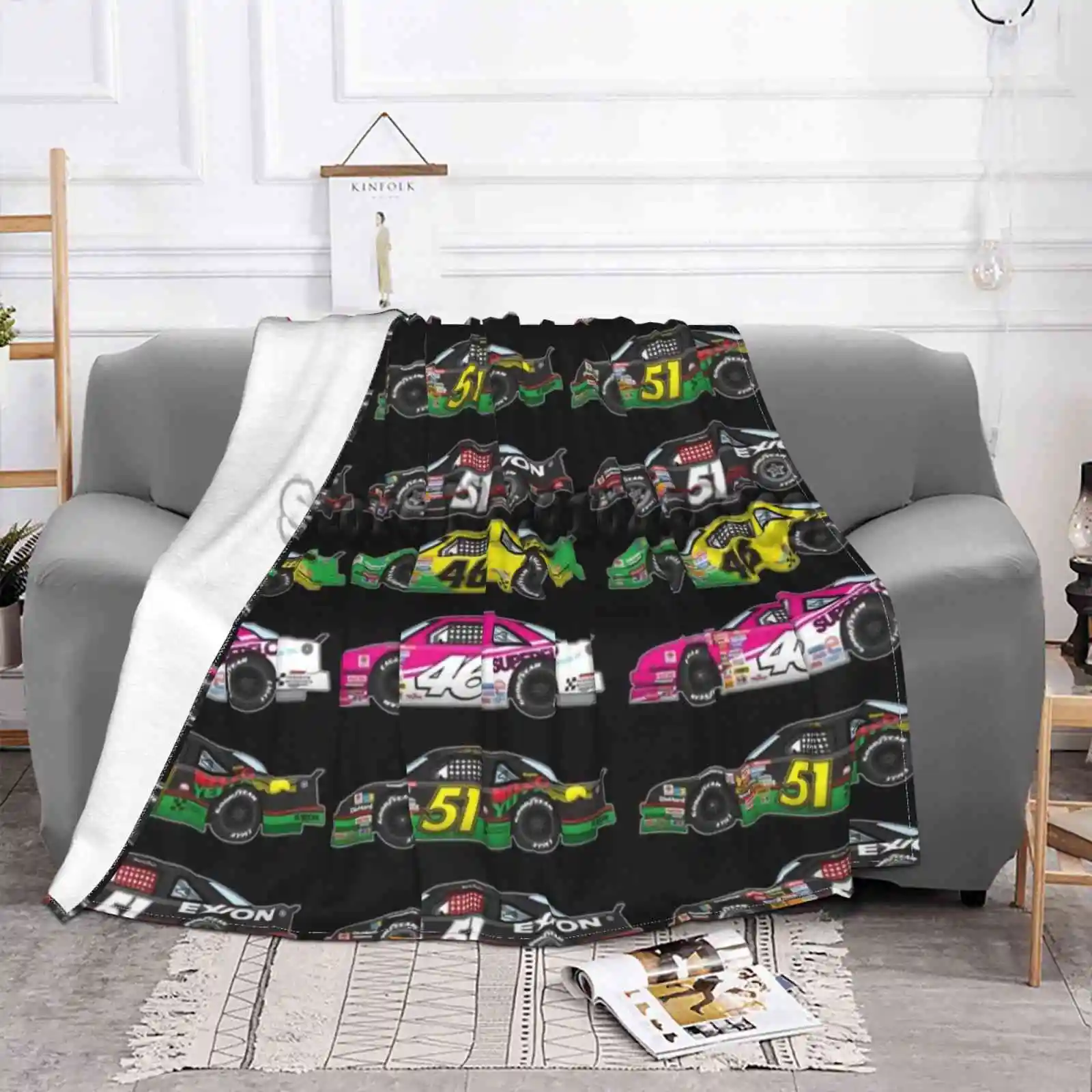 Иллюстрация автомобиля Days Of Thunder ВОРКАУТ ожоги ворсистый бросок мягкое одеяло