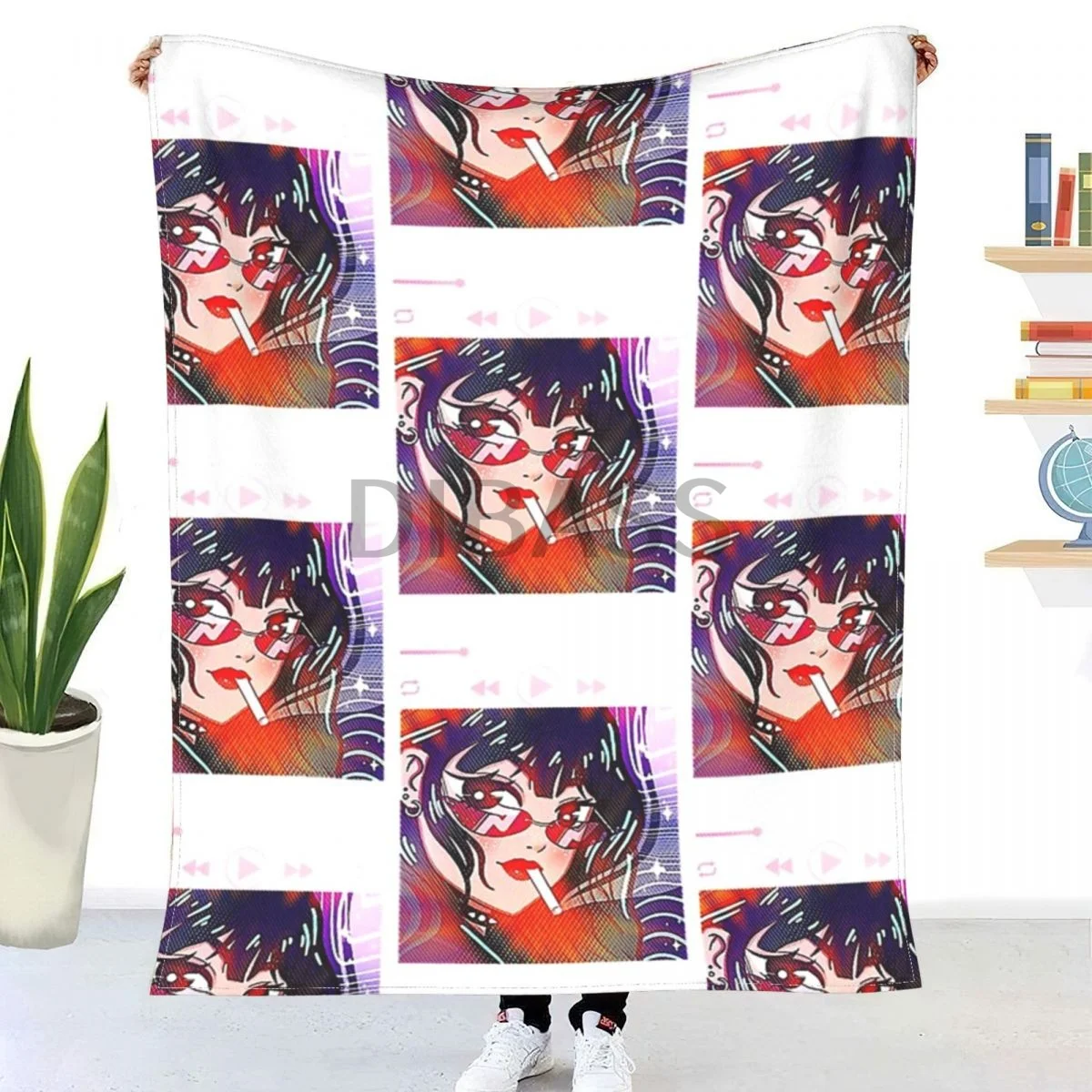 

Женское фланелевое одеяло с 3D принтом для курения