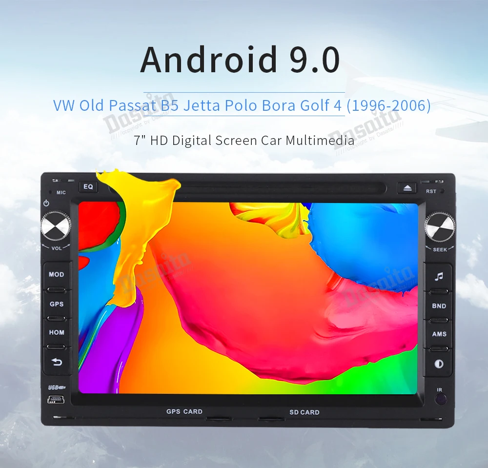 Dasaita " Android 9,0 Автомобильный gps Радио dvd-плеер для Passat(MK5) Jetta гольф Транспортер С восьмиядерным 4 Гб+ 32 ГБ стерео Мультимедиа