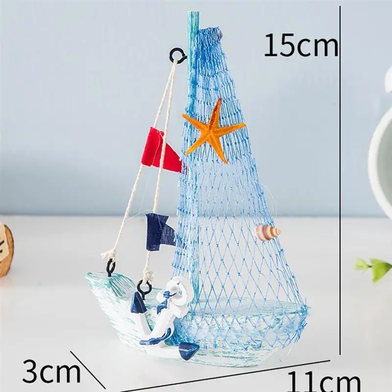 4 шт. 15 см мини Парусник модель орнамент средиземноморская рыбацкая лодка стиль