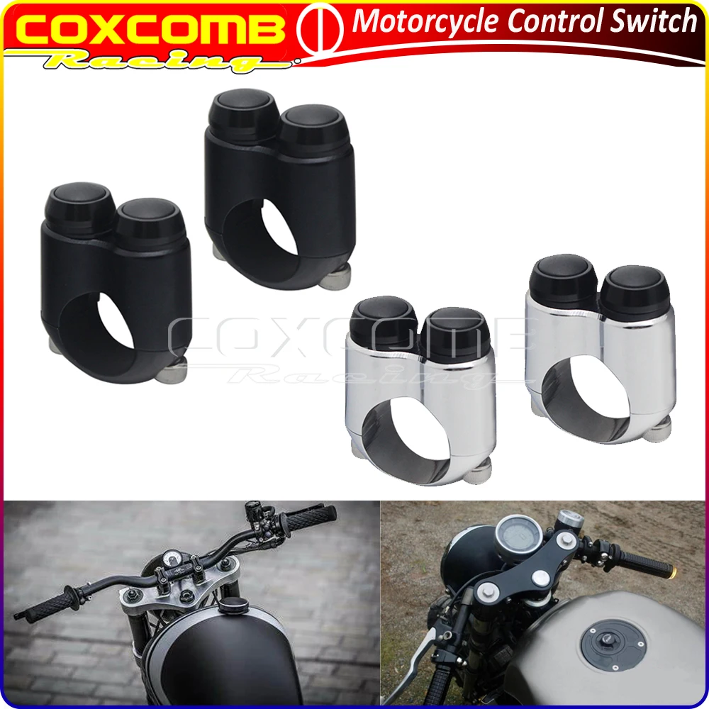 

Motorycle Custom 22mm 25mm 7/8" or 1" Bar Handlebar Micro Switch 2 Button Hand Control Momentary Switches For Harley Honda BMW