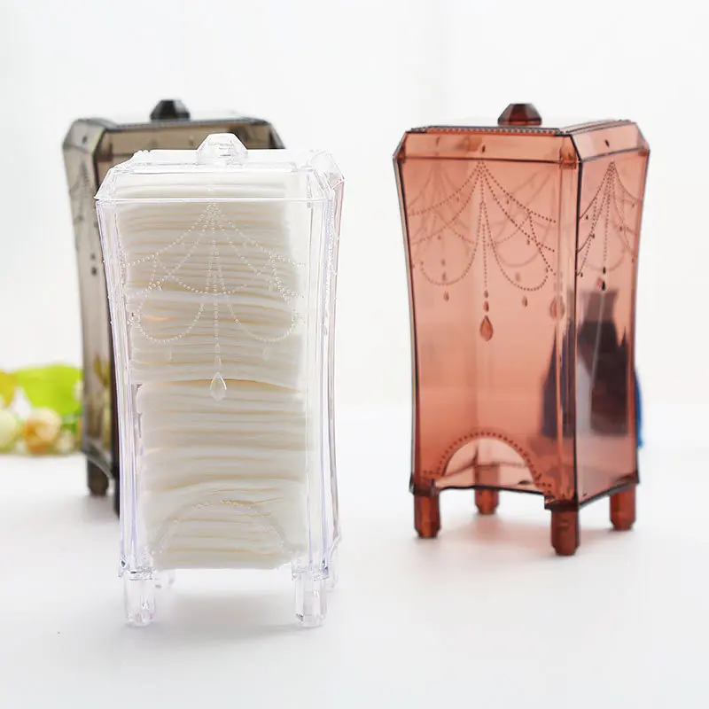 Акриловый контейнер для хранения ватных палочек портативный прозрачный