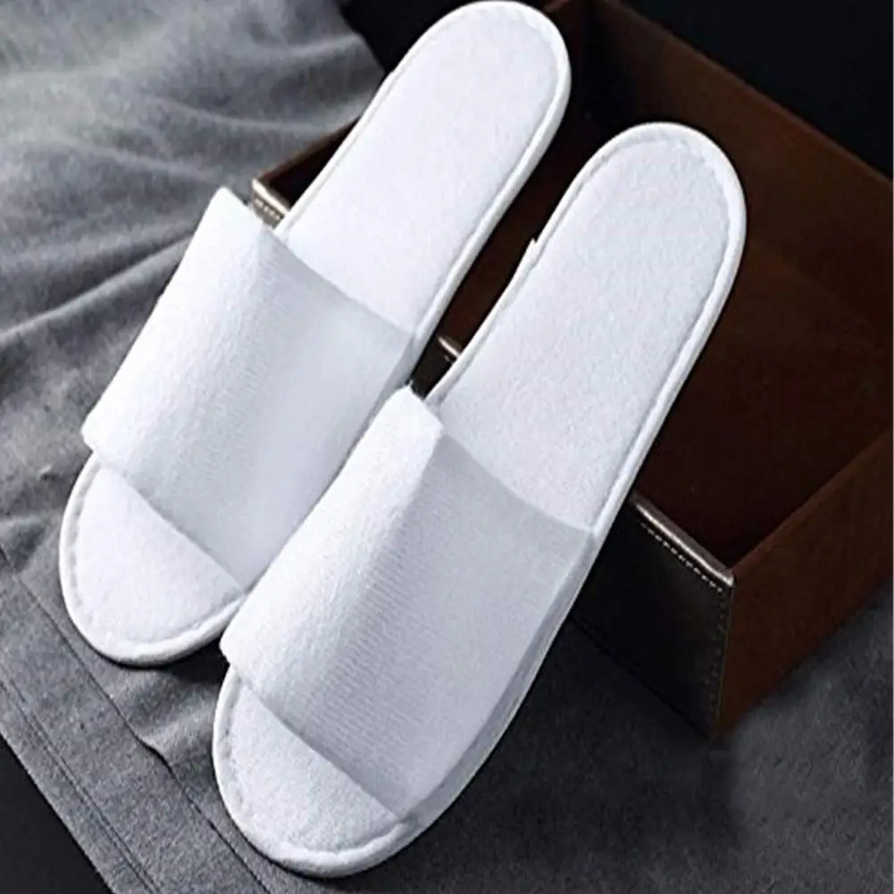 

1 Pair White Disposable Slippers Children And Adults Hotel Travel SPA Disposable Slippers Home Guest Slippers