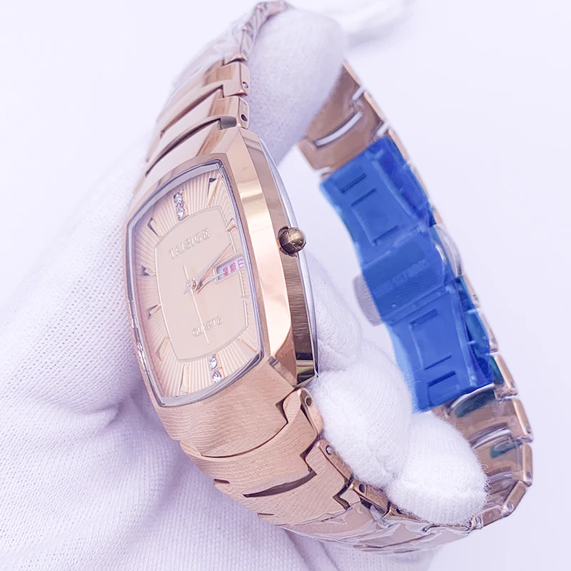 Часы мужские из нержавеющей стали водонепроницаемые кварцевые квадратные