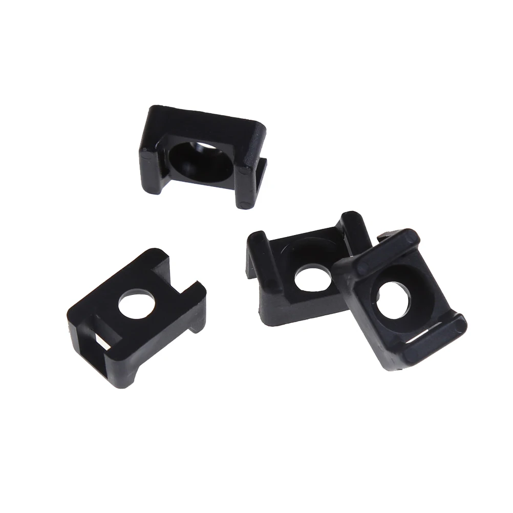 

100PCS/lot White Black 4.6mm Cable Tie Mount Wire Buddle Saddle Type Plastic Holder Cable Ties Drop Ship