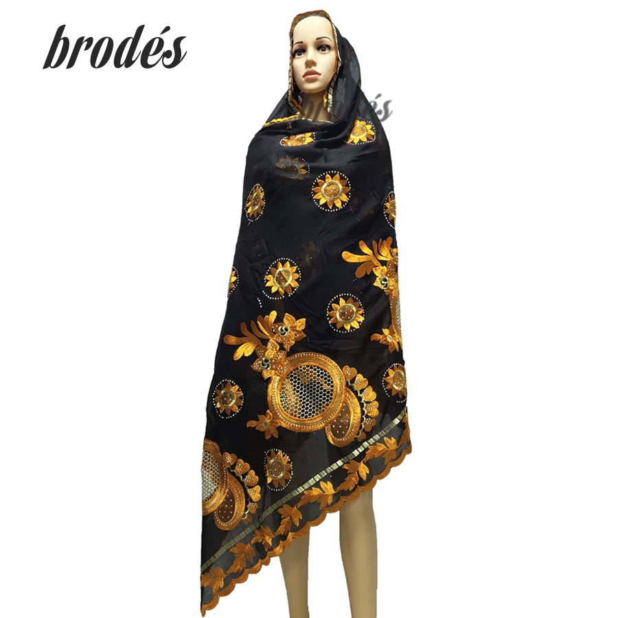 2019 новые летние Африканские Женщины Scraf мусульманские шарфы с вышивкой Smlall