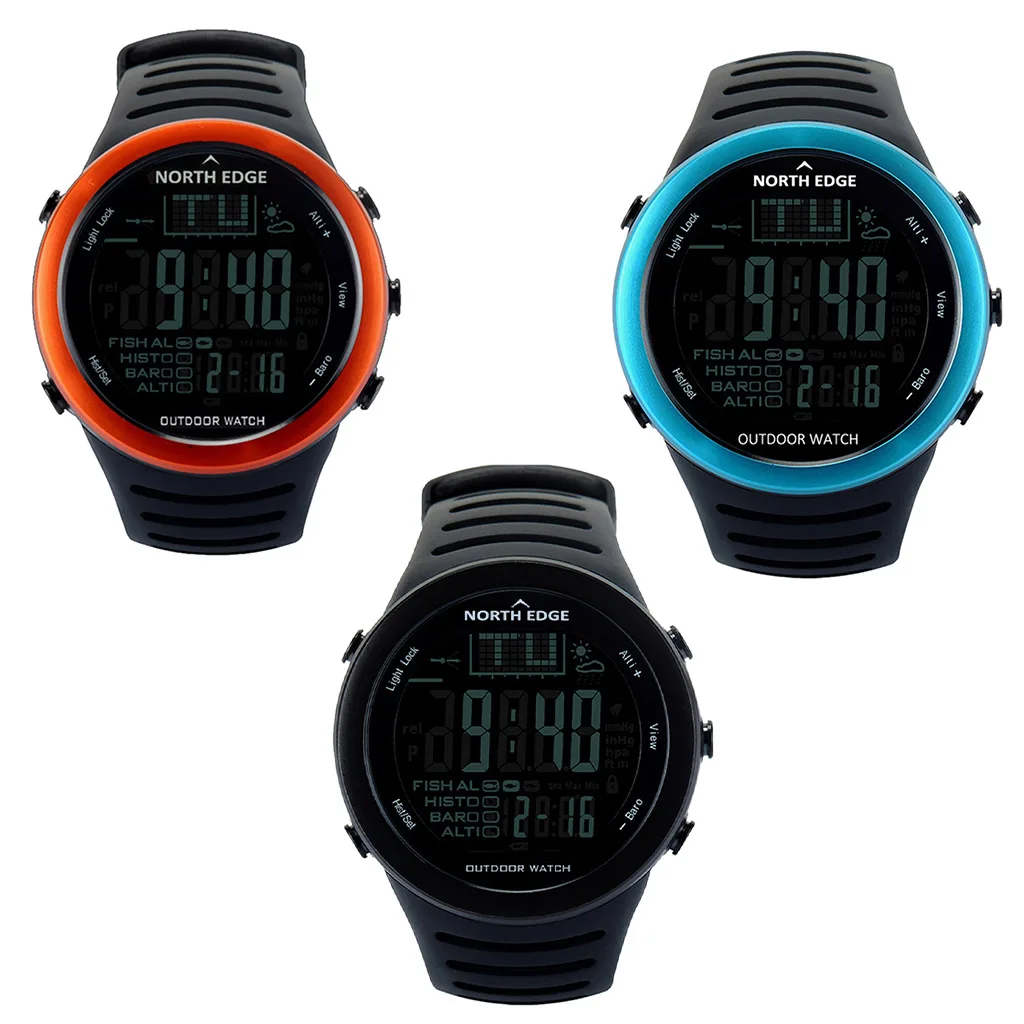 Цифровые часы мужские спортивные рыболовные наручные водонепроницаемые с
