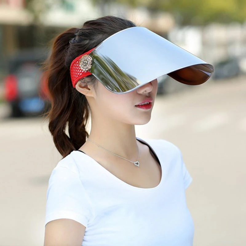 

Summer Sun Visor Hats Empty Top Hats for Women Outdoor Travel Fishing Biking Cover Face Sun Hat Motorcycle Beach Cap