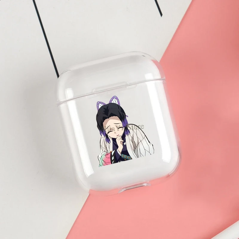 

Shinobu кохау демон убийца чехол s для Apple AirPods 1 2 Чехол прозрачный Беспроводной Bluetooth наушники чехол защитная оболочка