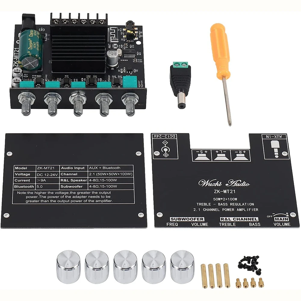 

TB21/MT21 2.1 Channel HiFi Subwoofer Bluetooth 5.0 Bass Amp Model Digital Power Amplifier Board Bass AMP Filter AUX Audio Stereo
