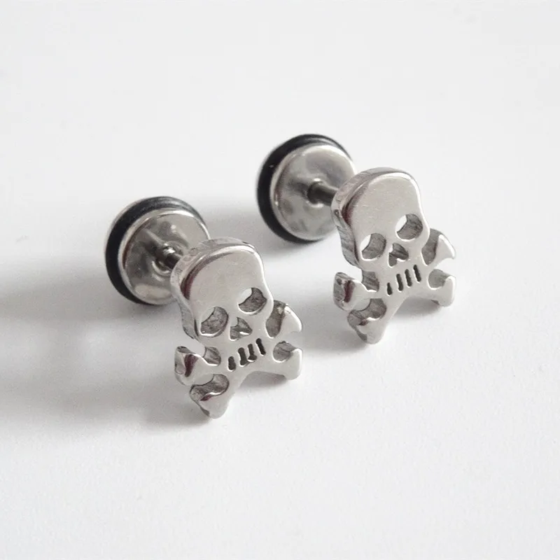 Женские/мужские серьги гвоздики из нержавеющей стали золотистые/черные в стиле