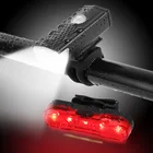 Фара велосипедная аккумуляторная с зарядкой от USB, яркий светодиодный фонарь для ночной езды, водонепроницаемая сигнализация, комплект задних фонарей для горного велосипеда