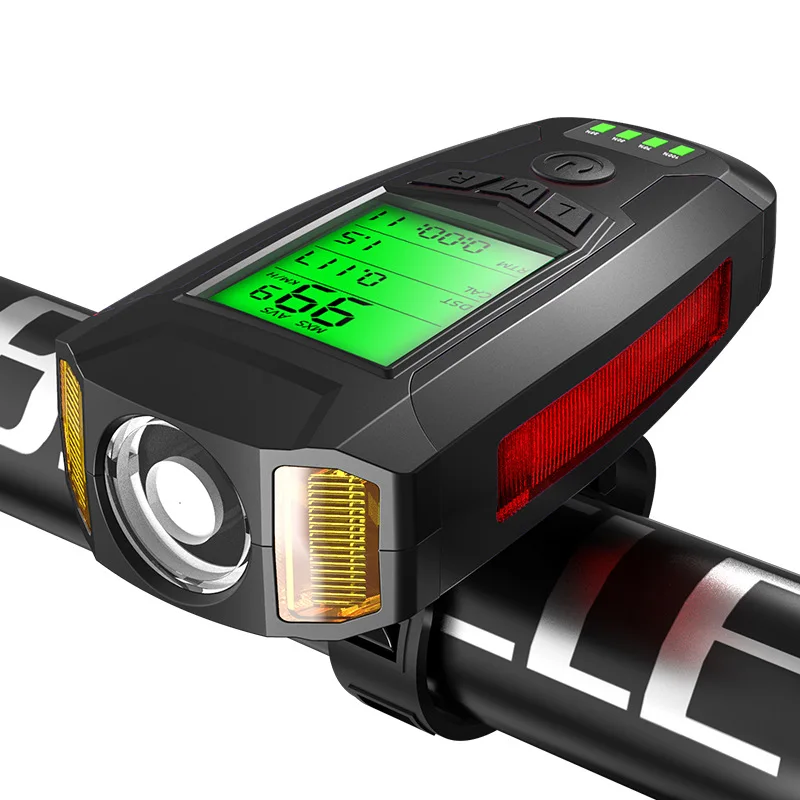 

Bicycle Light Multifunction Code Meter Light Battery Display Front Light Horn Light Anti-glare Bicycle Light Intelligent Sensor