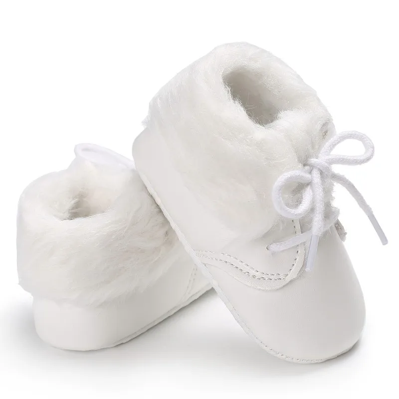 

Baby Shoes Girls Boys Ankle Boots Crib Babe First Walkers Newborn Infant Toddler Lace Up Sneakers Solid Keeping Warm Footwear