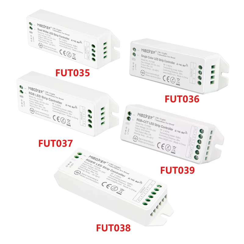 

Контроллер светодиодной ленты Miboxer 2,4 ГГц, диммер, цветовая температура FUT035, Одноцветный FUT036, FUT037, RGB, FUT038, RGBW, FUT039, RGB + CCT
