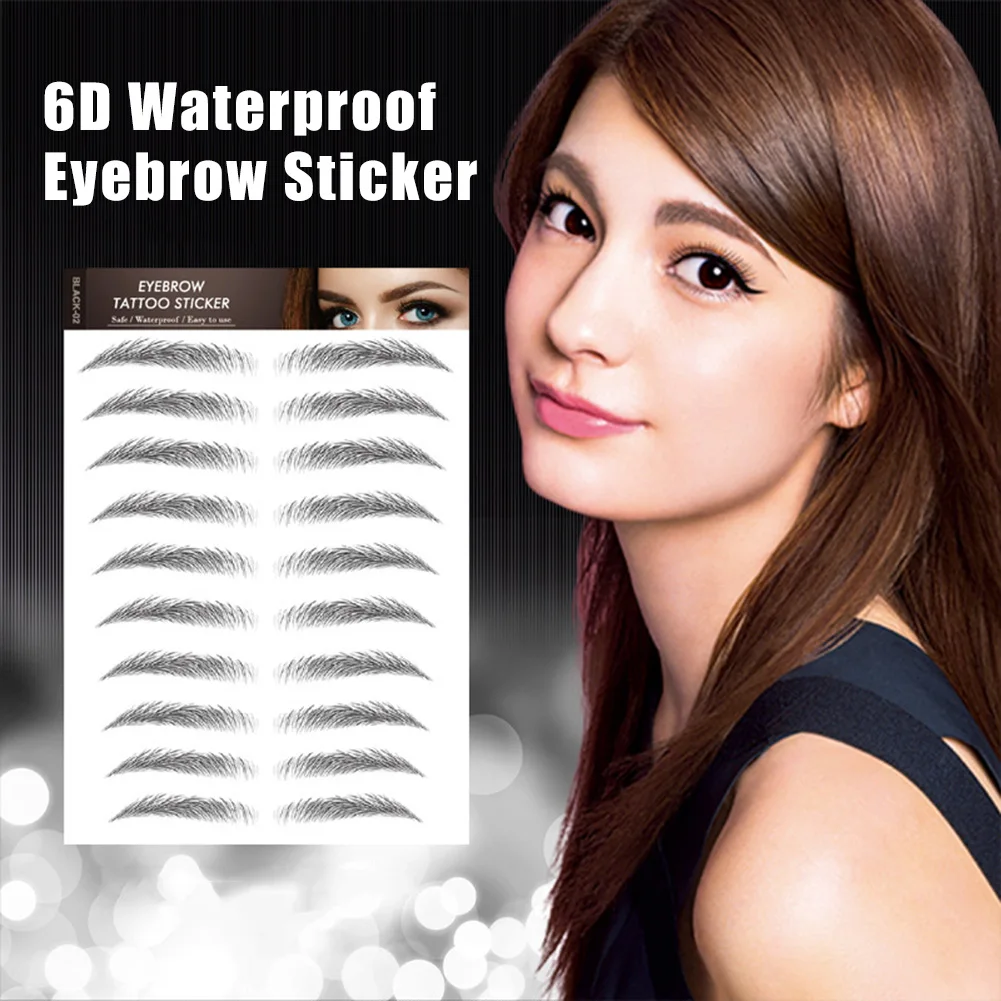 Hot Eyebrow Tattoo Sticker False Eyebrows Waterproof 7 Days Long Lasting 6D Kit Eye Makeup Cosmetics t6 | Красота и здоровье