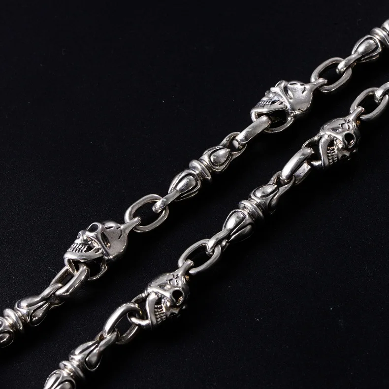 Ожерелье с Львом серебряная цепочка и кулон в виде черепа серебро 100% пробы
