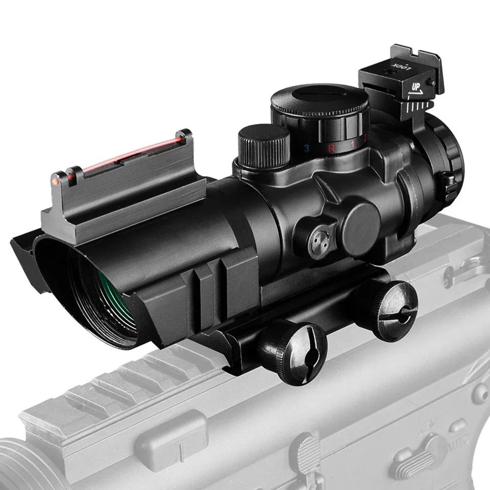 Тактический оптический прицел 4x32 ACOG красный зеленый и синий светильник кой 20 мм