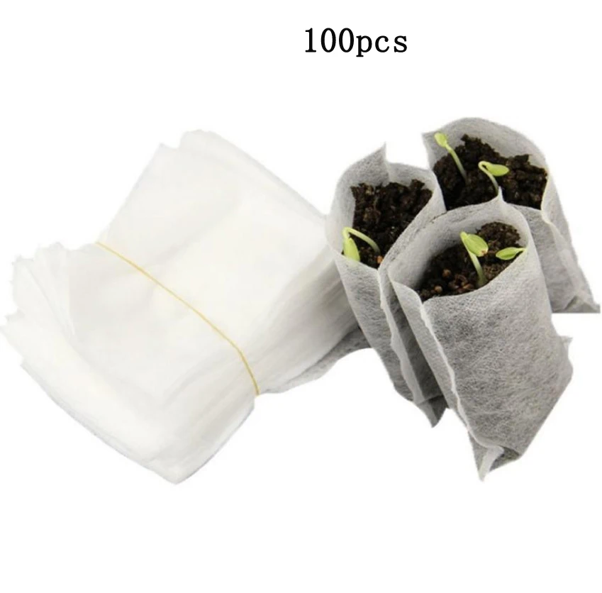 

100 шт. разлагаемые растения Смешанные Детские горшки портативные нетканые рандаши для мешки для питомника контейнер