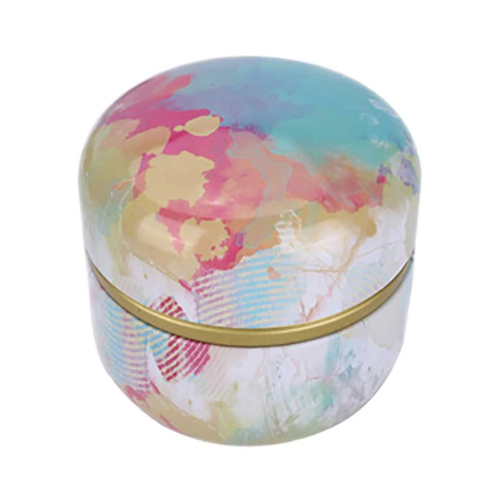 Круглая металлическая жестяная чайная коробка в японском стиле с крышкой