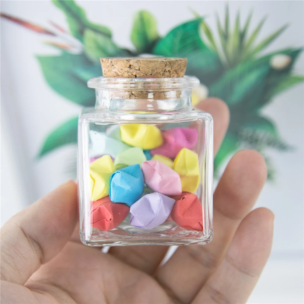 50 мл квадратная упаковочная бутылка с пробками пустые стеклянные контейнеры