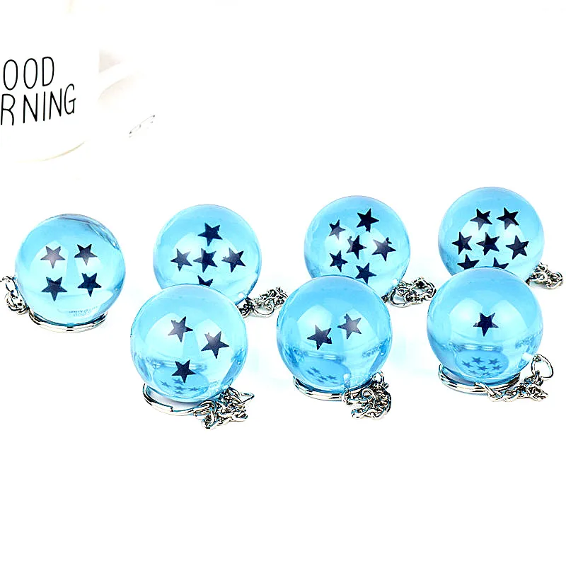 

Anime Trinket Keychain 1-7 Stars Blue/Orange Ball Pendant Keyrings Jewelry Men Women Car Bags Keyholder