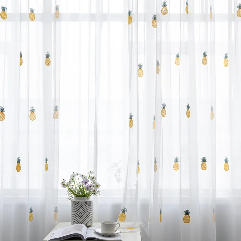 Новые креативные Мультяшные яркие марлевые шторы с фруктами для детской спальни