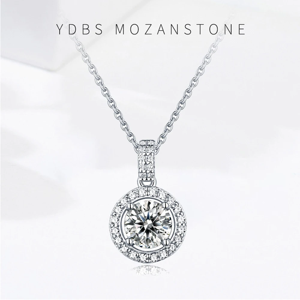 YDBS 1 карат лабораторный Выращенный Муассанит бриллиант солитер скользящий кулон
