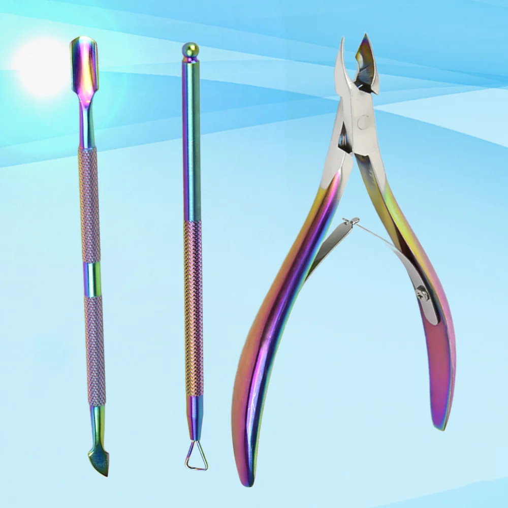 

1 Set 3pcs Stainless Steel Cuticle Nippers Multi-functional Dead-skin Shear Nippers Cuticle Pusher Cleaner Trimmer Sharp Cuticle