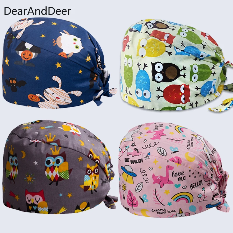 

Tieback ПЭТ Медицинского Скраб фармацевт клиника шляпа Стоматолог лаборатории кепки хирургической медсестры рабочие Шапки кормящих шляпы 100% ...