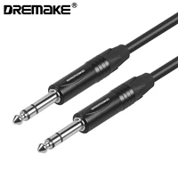 dremake jack 6 5mm6 35mm trs 14 male male balanced patch cord quarter instrument audio guitar cable for keyboard pro audio