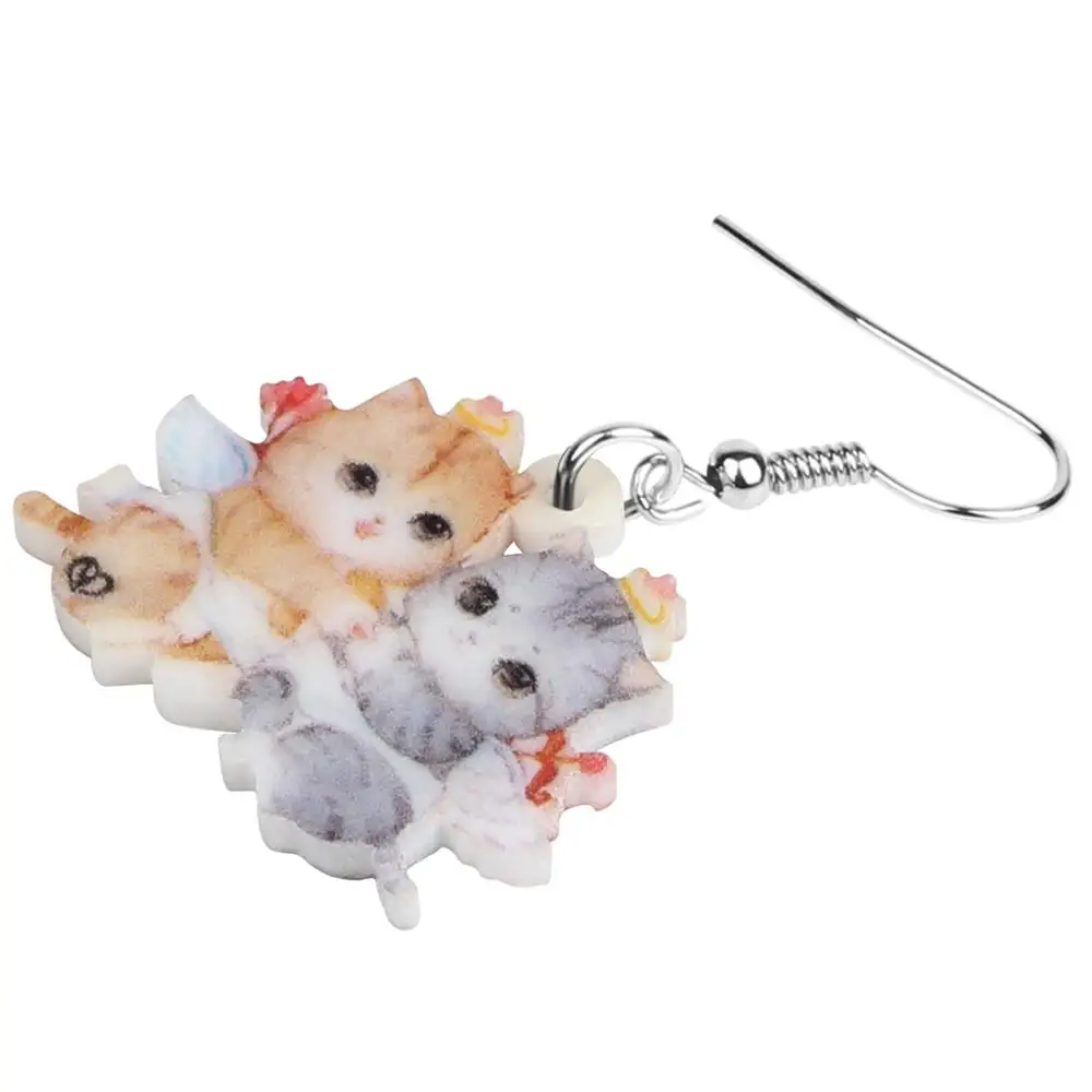 Акриловая бижутерия Bonsny в виде двойного Купидона кошки для женщин и девушек