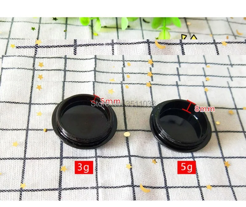 3g Женская Мини пустая банка для крема черный женский образец макияжа украшение